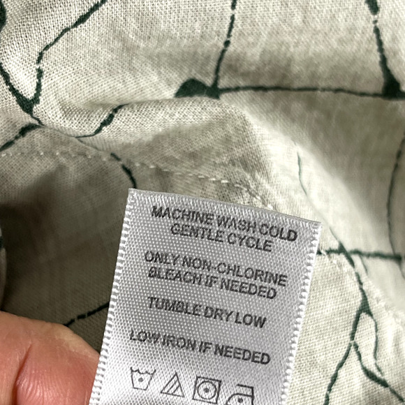 John Mark Tunic Top Womens XL Beige Green Abstract Lagenlook 3/4 Sleeve Pocket - Picture 10 of 15